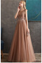 Robe de soirée Tulle A-ligne Laçage Perle Fête Naturel taille - Page 4