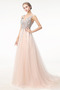 Robe de bal Tulle Perle Traîne Courte Dos nu Printemps Naturel taille - Page 3