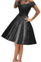 Robe de cocktail Longueur de genou Laçage Naturel taille Manche Courte - Page 1