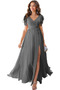 Robe de soirée Vente Laçage Col en V a ligne Manche Lâche Fourchure Frontale - Page 11