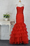 Robe de bal Rouge Gradins Bretelles Spaghetti Elégant Sans Manches - Page 1