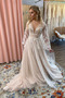 Robe de mariée Tulle A-ligne Plage Col en V Manche Aérienne Naturel taille - Page 5