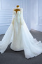 Robe de mariée Tulle Longue Mince Corsage Avec Bijoux Salle Col en V Foncé - Page 4