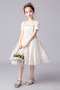 Robe de fille de fleur Naturel taille Dentelle a ligne Col de chemise t - Page 1