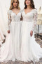 Robe de mariée Dos nu A-ligne Norme Drapé Tulle Col en V Foncé - Page 3