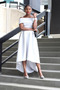 Robe de bal Rosée épaule Asymétrique Asymétrique Fermeture à glissière - Page 1