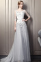 Robe de soirée Tulle Naturel taille Couvert de Dentelle Dos nu - Page 1