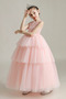 Robe de fille de fleur Tulle Naturel taille Sans Manches Fermeture à glissière - Page 11