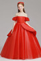 Robe de fille de fleur Tulle A-ligne Rosée épaule Trou De Serrure - Page 1