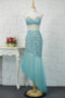 Robe de bal Sexy Taille chute Été Asymétrique Perler Ballon Bleu - Page 1