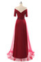 Robe de soirée Mancheron Rouge Mariage Simple Traîne Courte A-ligne - Page 2