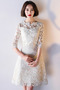 Robe de cocktail Dentelle Epurée Dentelle Longueur de genou Naturel taille - Page 4