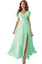 Robe de soirée Vente Laçage Col en V a ligne Manche Lâche Fourchure Frontale - Page 12