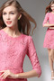 Robe de cocktail Dentelle A-ligne Epurée Dentelle Col de chemise t - Page 2