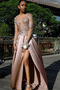 Robe de bal Cérémonial Manche Longue Poire Dentelle Manche Aérienne - Page 1