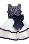 Robe de fille de fleur Orné de Rosette Dentelle Sans Manches - Page 5