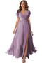 Robe de soirée Vente Laçage Col en V a ligne Manche Lâche Fourchure Frontale - Page 8