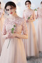 Robe de demoiselle d'honneur Elégant Rosée épaule Lacez vers le haut - Page 1