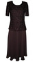 Robe mères Noir A-ligne Désinvolte Mousseline Perle Manche Aérienne - Page 1
