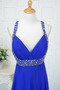 Robe de bal Bleu taille haut Printemps Mousseline Elégant Sans Manches - Page 4