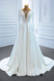 Robe de mariage Hiver A-ligne Manche Aérienne Laçage Satin Manche Longue - Page 1