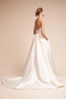 Robe de mariée Longue Dos nu Médium Col en V Drapé Simple Satin - Page 2