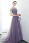 Robe de soirée Tulle Perle A-ligne Médium Col Bateau Naturel taille - Page 3
