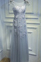 Robe de demoiselle d'honneur A-ligne Perle Laçage Mancheron Couvert de Dentelle - Page 1