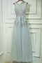 Robe de demoiselle d'honneur Fermeture à glissière Col rond Ceinture en Étoffe - Page 1