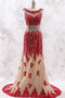 Robe de soirée Tulle Col Bateau Haute Couvert Perle A-ligne Mince - Page 1