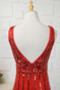 Robe de bal Fermeture à glissière Formelle Rouge Fête Satin Longueur au sol - Page 5