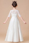 Robe de fille de fleur Ivoire A-ligne Norme Satin Naturel taille - Page 2