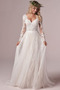 Robe de mariée Dos nu A-ligne Norme Drapé Tulle Col en V Foncé - Page 1