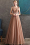 Robe de soirée Tulle A-ligne Laçage Perle Fête Naturel taille - Page 1