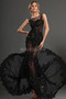 Robe de cocktail Noir Sans Manches Longueur au sol Sablier Col Bateau - Page 2