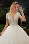 Robe de mariée Salle A-ligne Manche de T-shirt gossamer Fourreau Avec Bijoux - Page 4