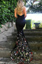 Robe de soirée Poire Col en V Foncé Sans Manches Longue Fermeture éclair - Page 2
