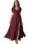 Robe de soirée Vente Laçage Col en V a ligne Manche Lâche Fourchure Frontale - Page 3
