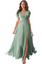 Robe de soirée Vente Laçage Col en V a ligne Manche Lâche Fourchure Frontale - Page 9