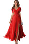 Robe de soirée Vente Laçage Col en V a ligne Manche Lâche Fourchure Frontale - Page 16