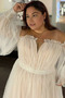 Robe de mariage Rosée épaule Tulle Manche Lâche Jardin Fermeture à glissière - Page 2