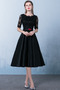 Robe de demoiselle d'honneur noble Longueur Mollet Satin Manche Courte - Page 4