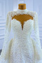 Robe de mariée Tulle Longue Mince Corsage Avec Bijoux Salle Col en V Foncé - Page 5