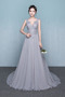 Robe de demoiselle d'honneur Sans Manches Naturel taille Corsage Avec Bijoux - Page 1