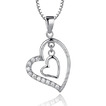 Collier en argent et pendentif en forme de coeur en argent avec pendentif en forme de coeur