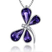 Libellule Femmes Cristal violet Argent Fourniture En Gros Collier et Pendentif