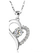 En forme de coeur vente chaude placage femmes Bright Shine collier et pendentif