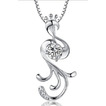 Incrusté de diamants argent femme mode paon collier et pendentif