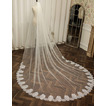 Voile de mariée Longue section Filet doux Voile ivoire crypté Grand voile de dentelle traînant