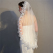 Simple couche avec peigne à cheveux voile voile de dentelle soluble dans l'eau robe de mariée accessoires voile